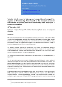 Roman Road Mountnessing proposed residential development application comments by Colin Miles Highways and Transport Planning 16th November 2025